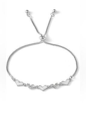Silver Bolo Heart Bracelet